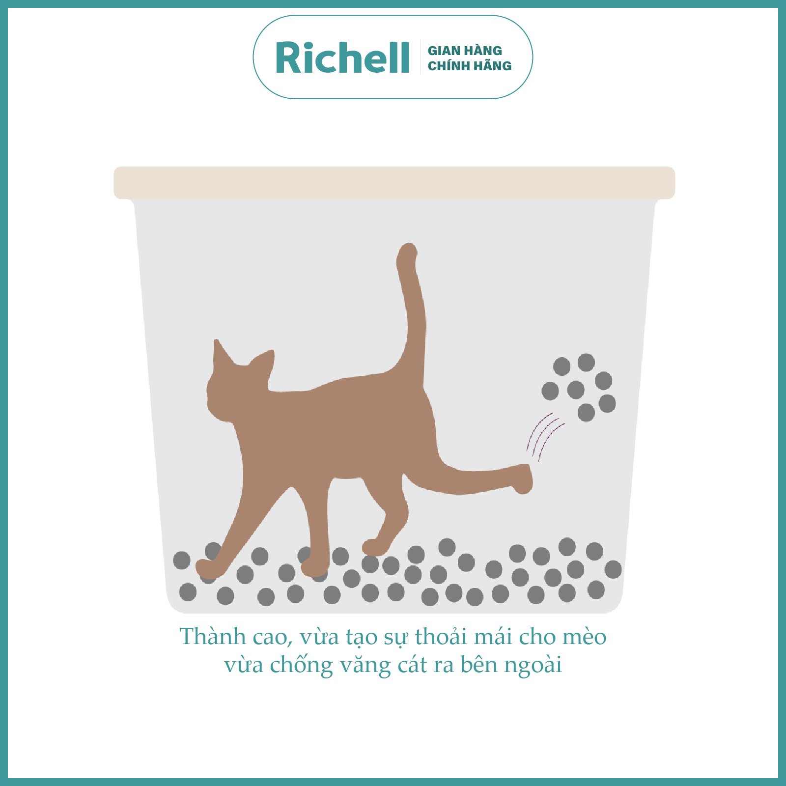 Nhà vệ sinh Cửa trên Richell cho Mèo kèm Xẻng