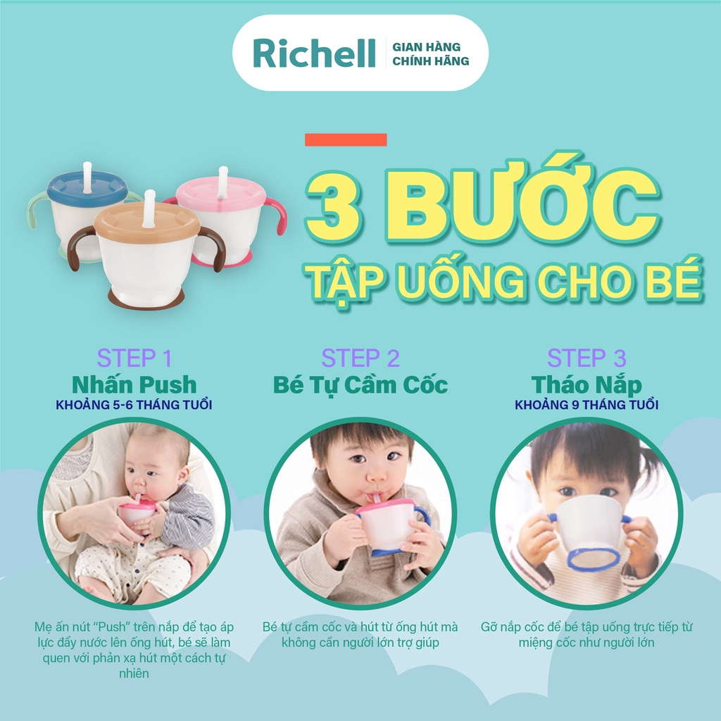 Cốc tập uống 3 giai đoạn AQ phiên bản giới hạn Richell