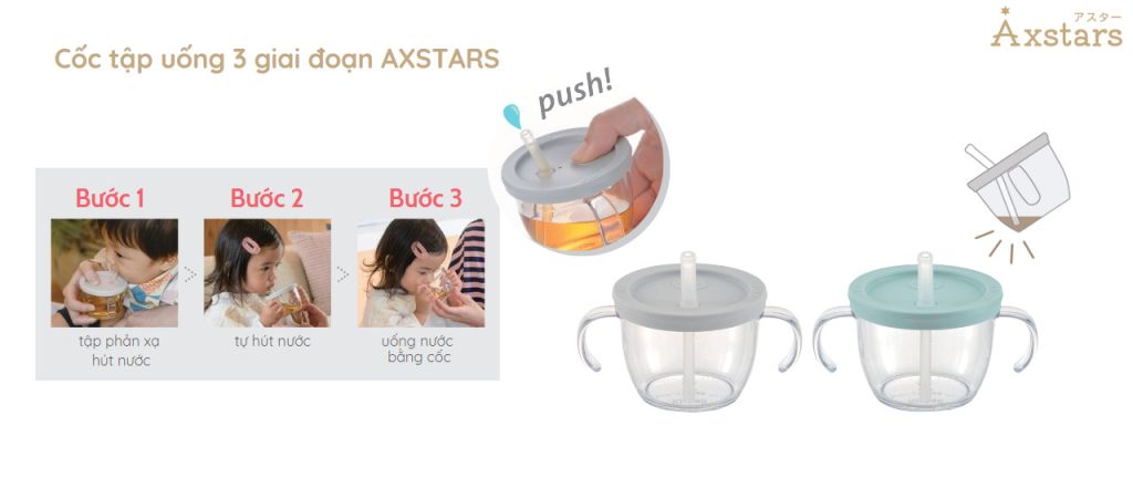 Cốc tập uống 3 giai Axstars