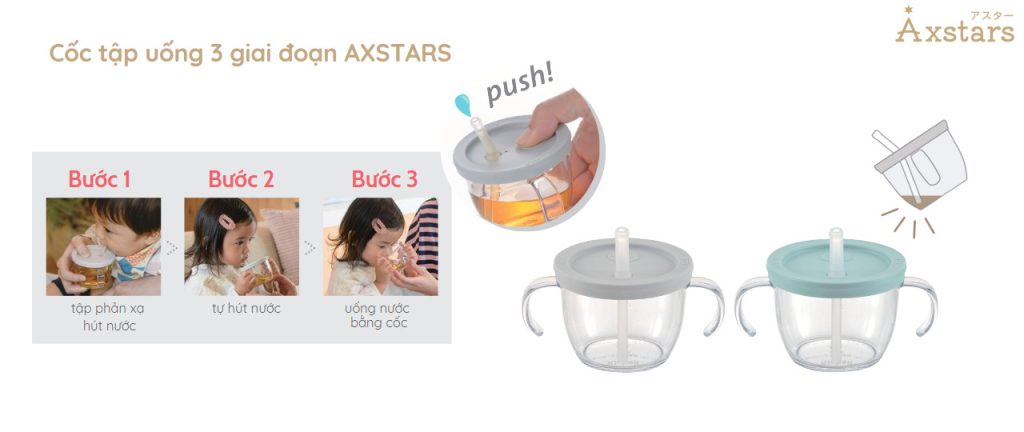 Cốc tập uống 3 giai  Axstars