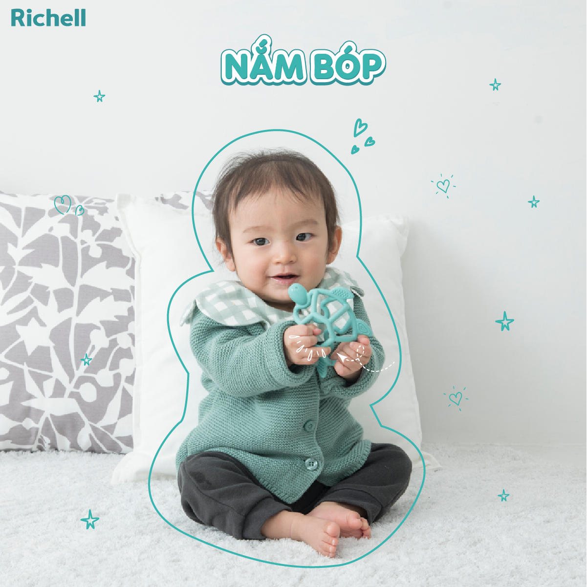 Gặm nướu silicone 3D Richell